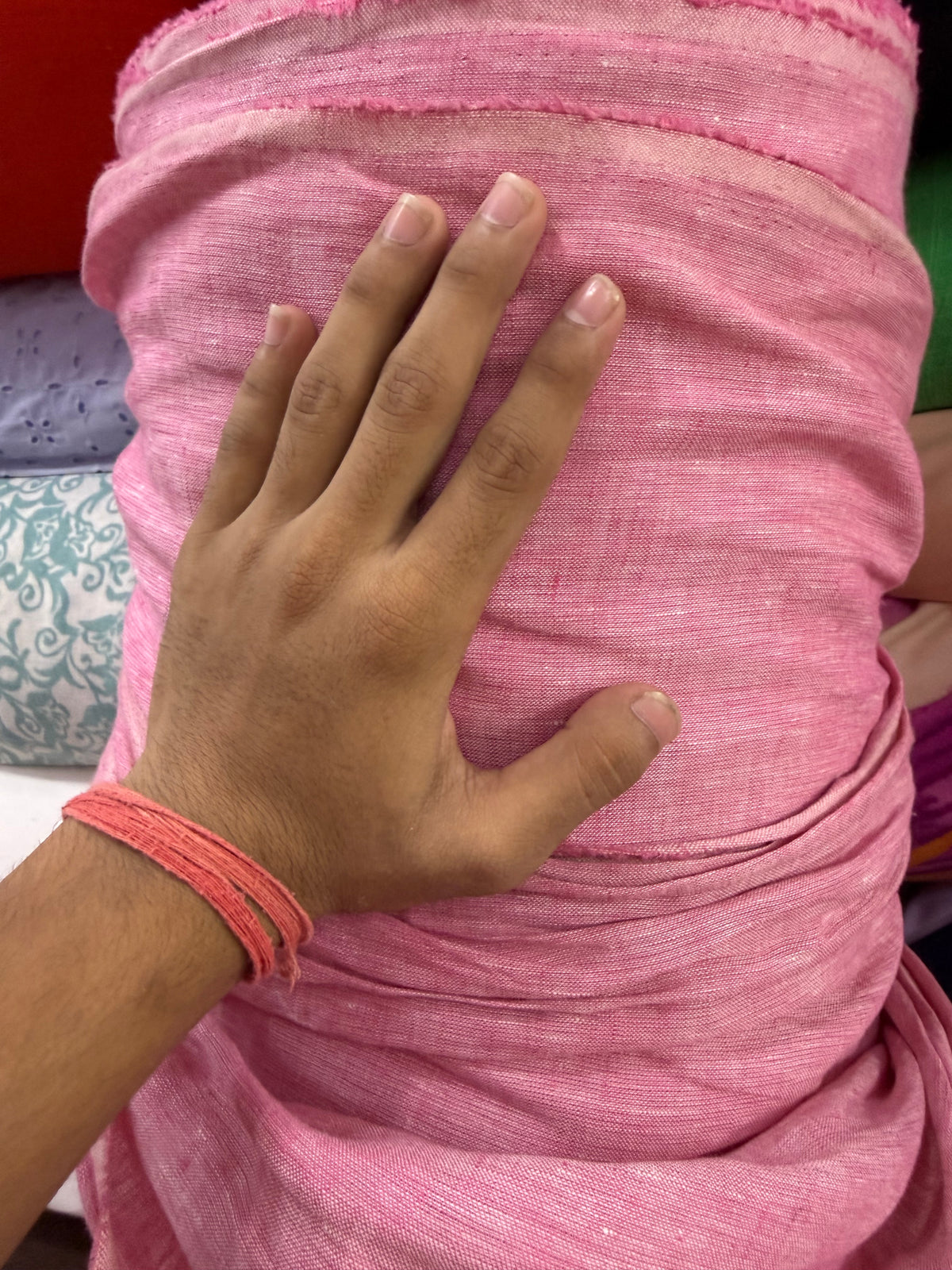 Buy Imported 100% Linen Washed Soft Pink Colour