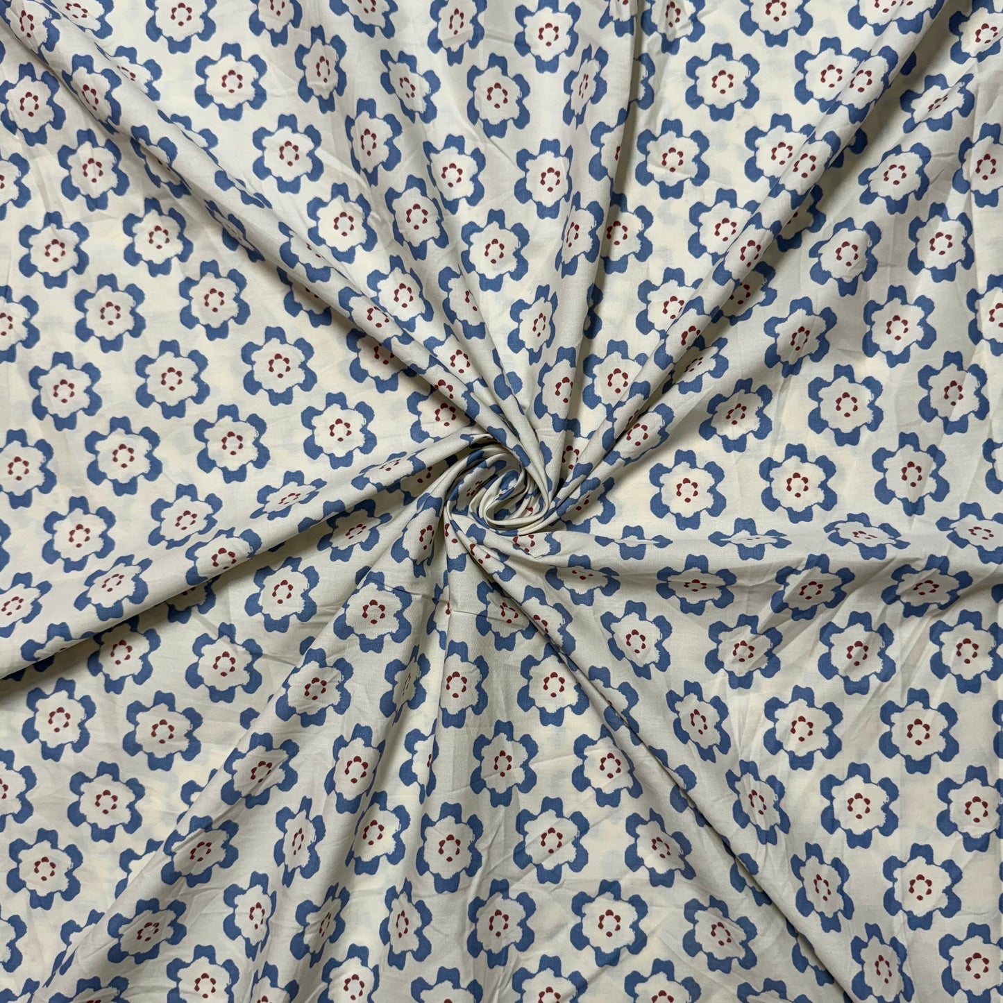 Buy Poplin Flower Beads Printed Fabric - MAF 