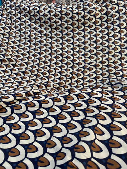 Buy Pure Cotton Poplin Wave Boho Fabric