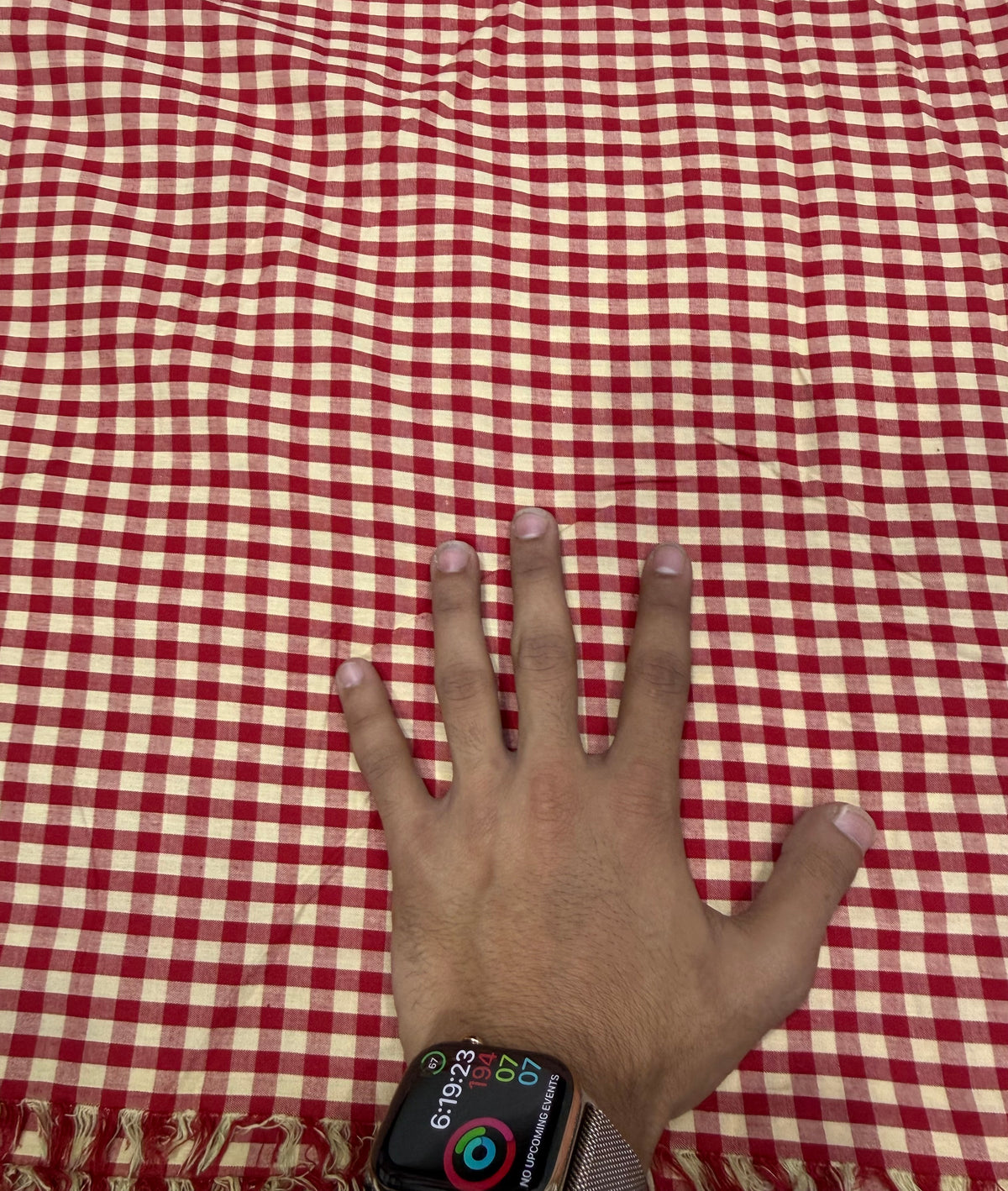 Buy Premium Cotton Yarn-Dyed Cherry Red Gingham Check Fabric