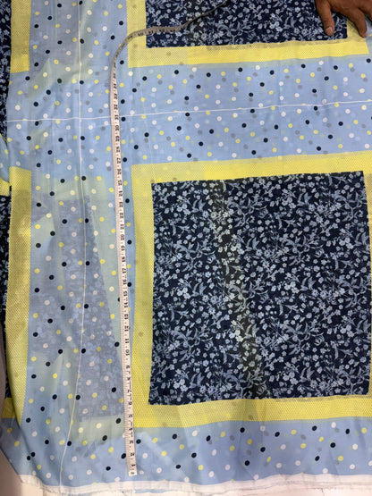 Buy Premium Mul Cotton Blue Polka & Print Combo Panel 80CM