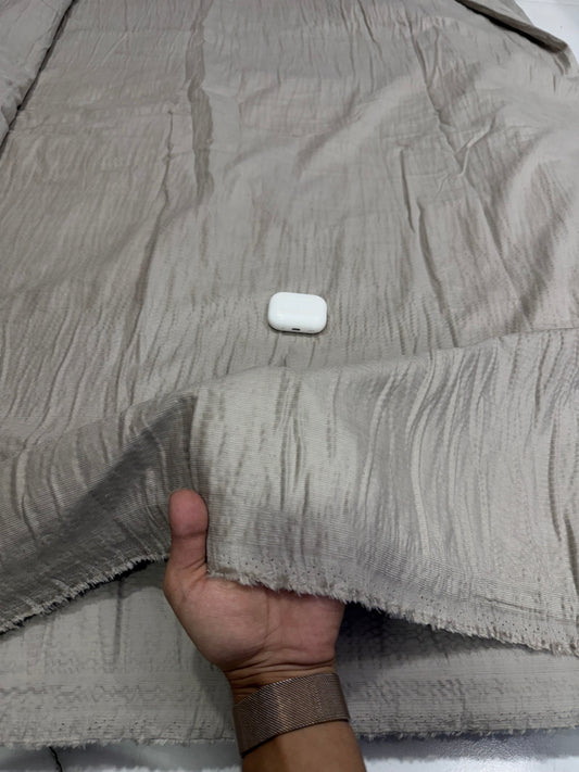 Buy Premium Corduroy Seersucker Solid Beige Grey Fabric 26 Wales