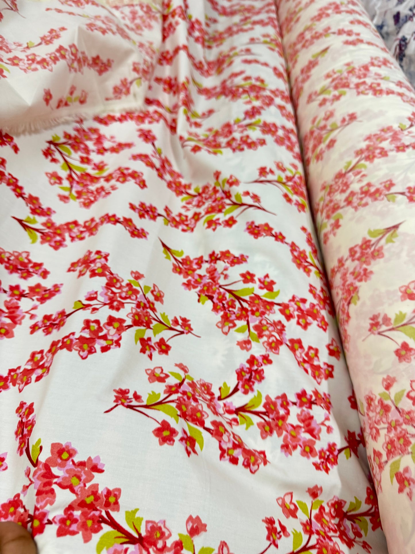 Buy Cotton Poplin Cherry Blossom Printed Fabric