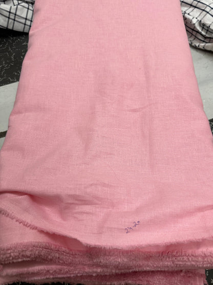 Buy Pure Linen Solid Baby Pink Fabric