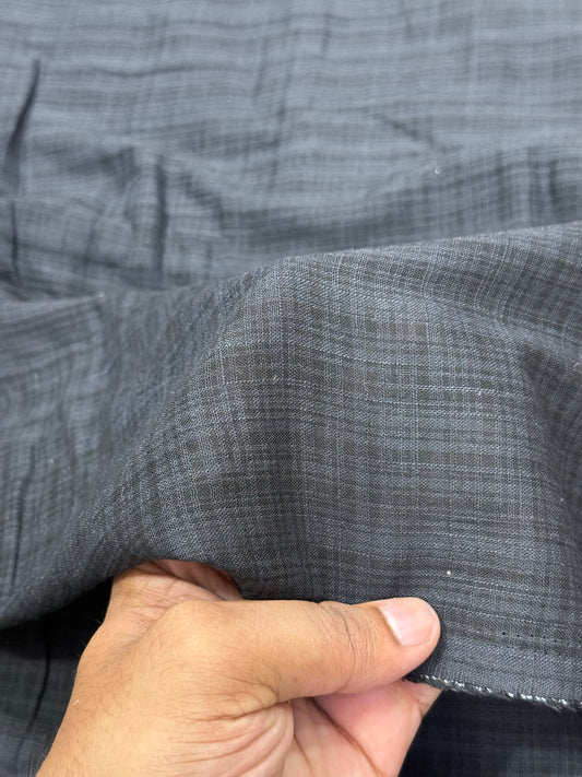 Buy Solid Grey Black Cotton Self Check