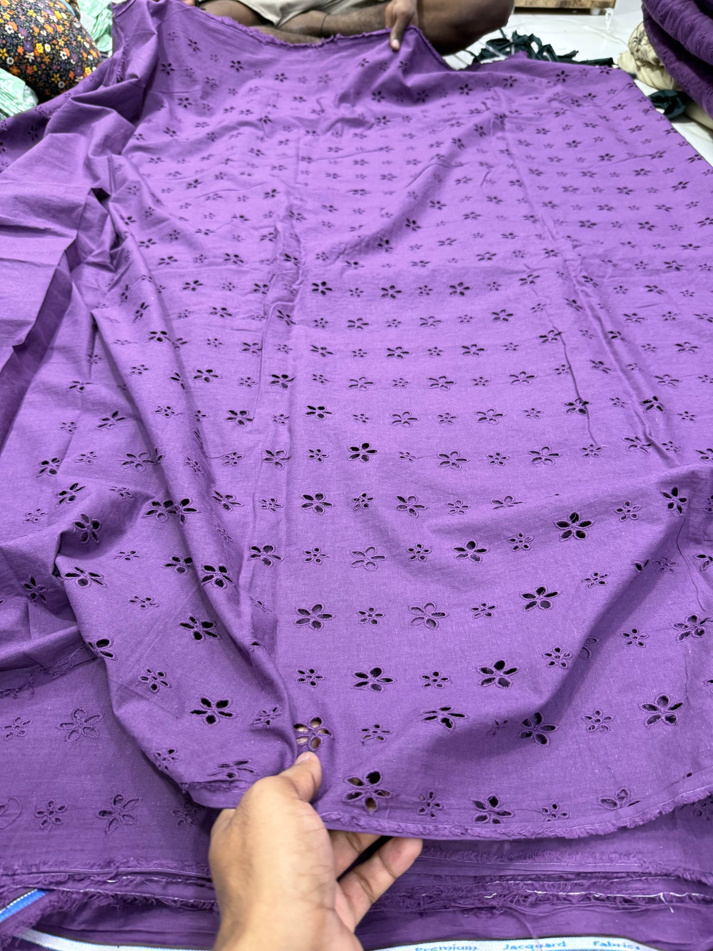 Buy Cotton Hakoba Purple 2 Size Flower Fabric