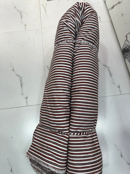 Buy 50s Poplin Brown Office Wear Stripe Fabric