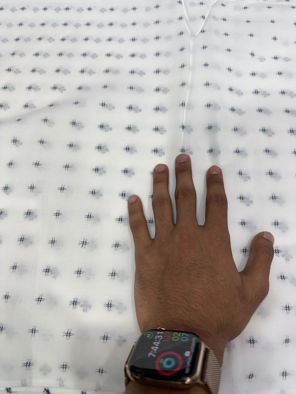 Buy Premium Cotton White Navy Dobby Dot Print Fabric