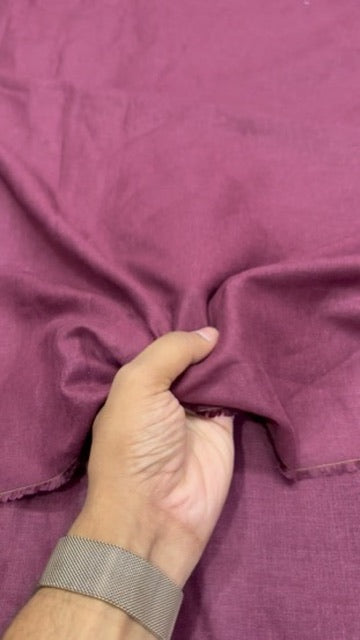 Buy Rare Pure Linen Sangria Red Solid Fabric