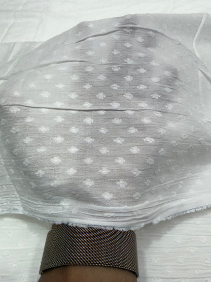 Buy Premium Cotton Dobby Silver Dot Fabric