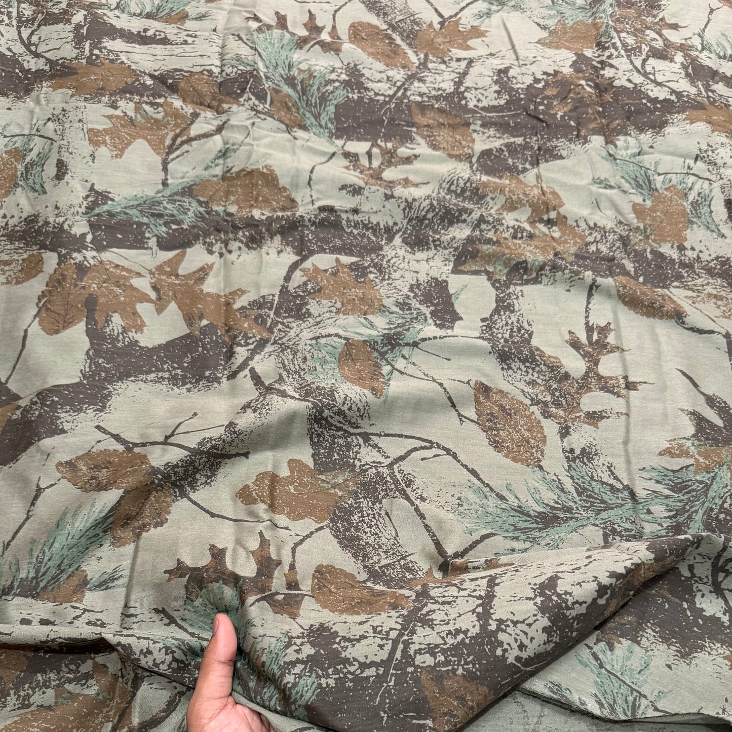 Buy Cotton Satin Vintage Leaf Printed Fabric - MAF 