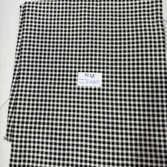 Buy Cutpiece Cotton Linen Black Ghingham 1 Meter