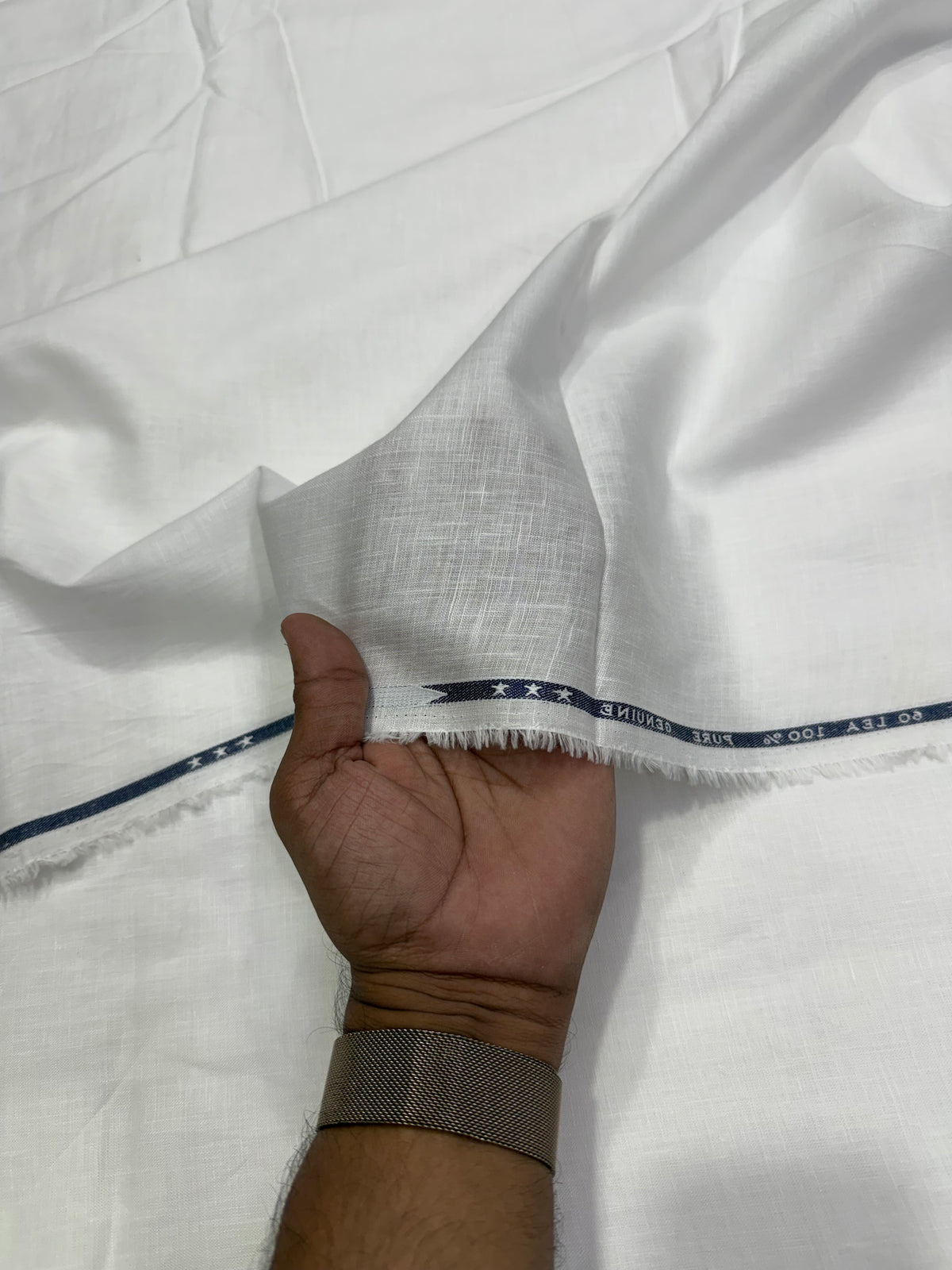 Buy Salvage Imported 100% Linen Pure White