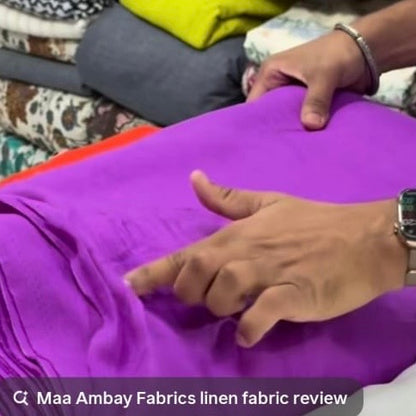 Buy Pure Linen Premium Collection Solid Lavender Fabric