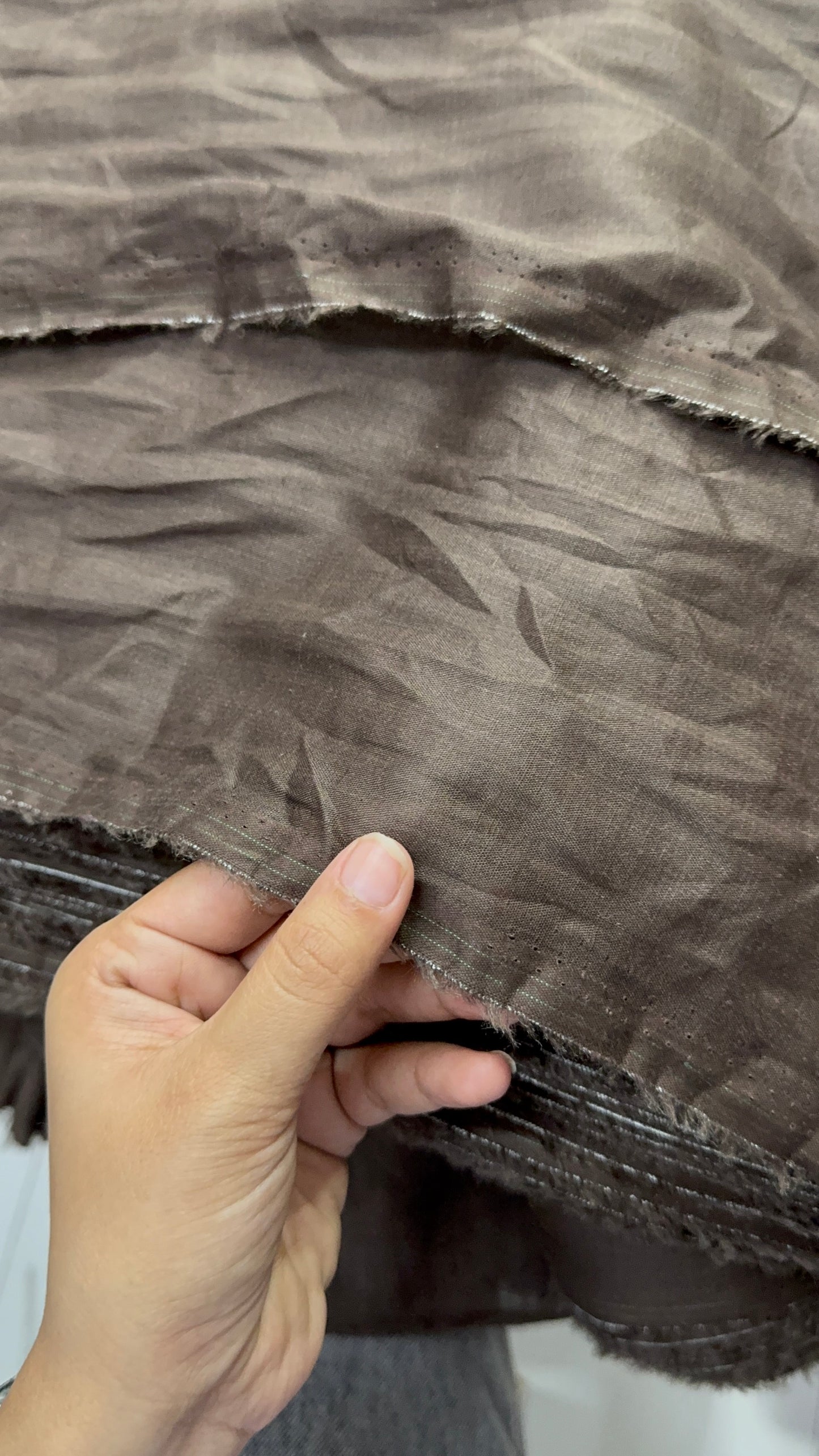 Buy Pure Linen Premium Collection Solid Chocolate Brown Fabric