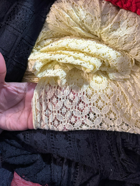 Buy Mesh Beige 4 Way Flower Net Fabric - MAF 