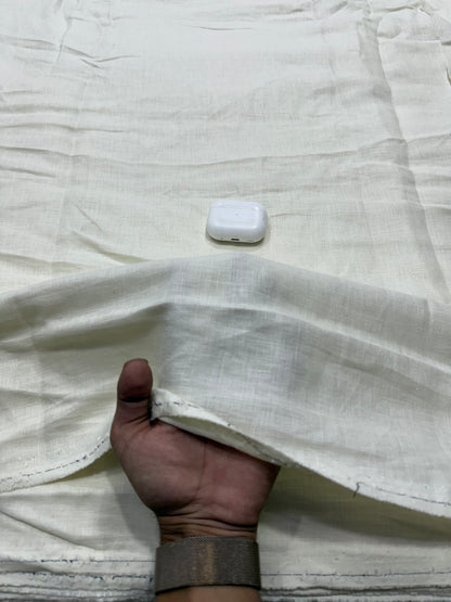 Buy Imported 100% Pure Linen Off White Solid Beige Fabric