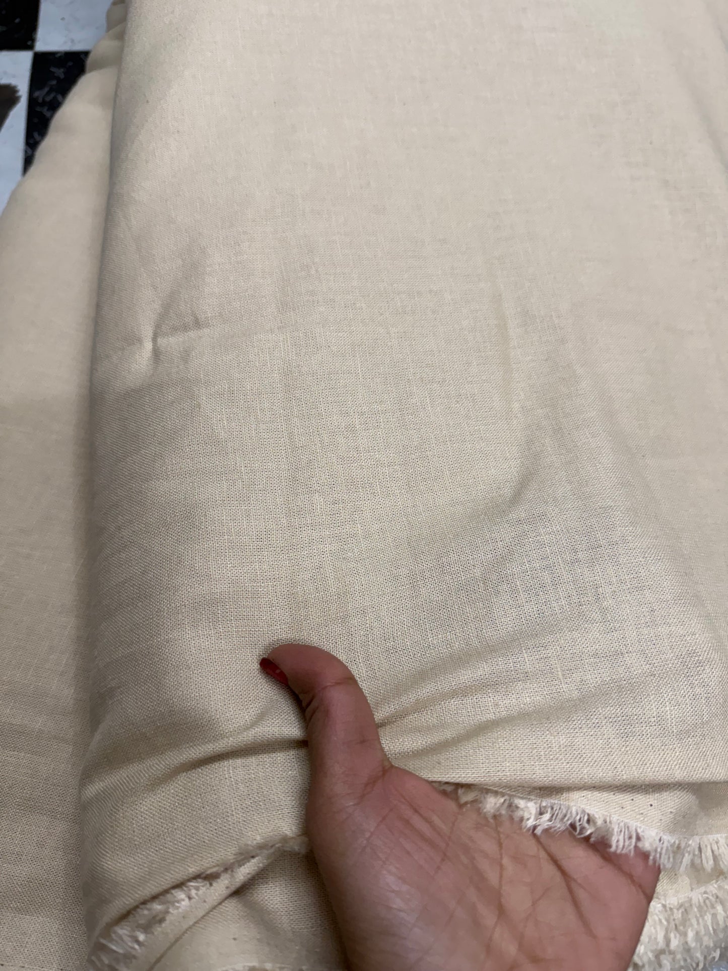 Buy Pure Linen Solid Khadi Beige Fabric