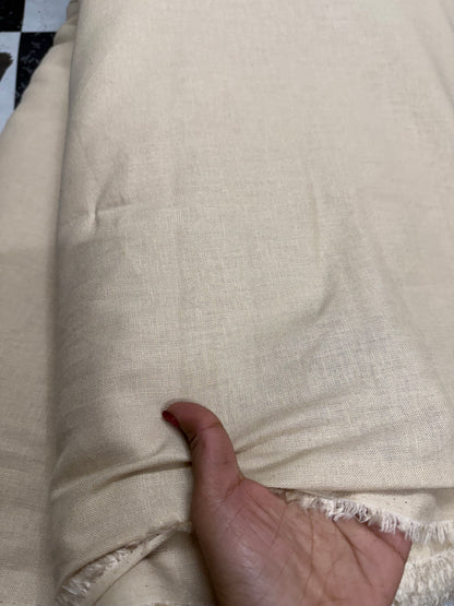 Buy Pure Linen Solid Khadi Beige Fabric