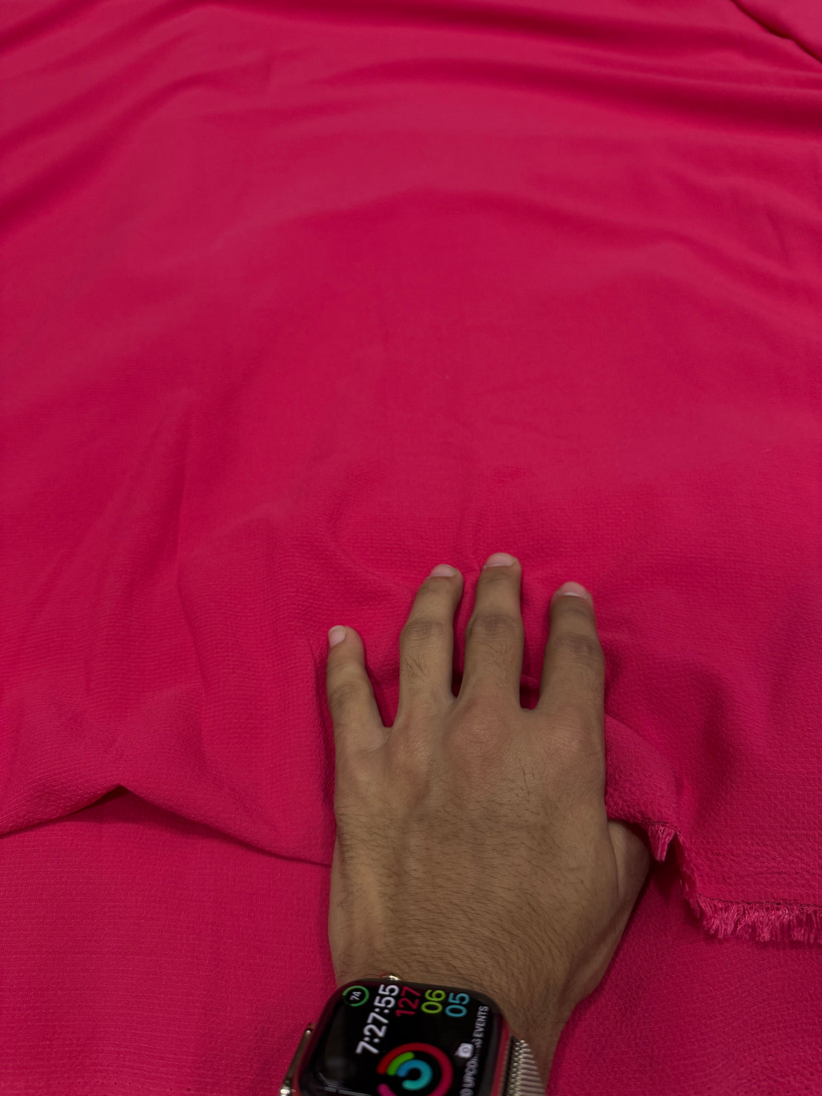 Buy Premium Georgette Solid Magenta Raspberry Pink Fabric (52inch Width)