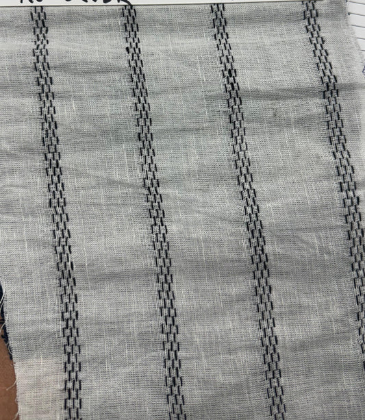 Buy Pure Linen Black Chain Stripe Fabric - MAF 