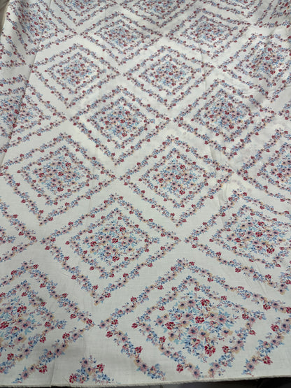 Buy Cotton Poplin Diamond Floral Printed Fabric