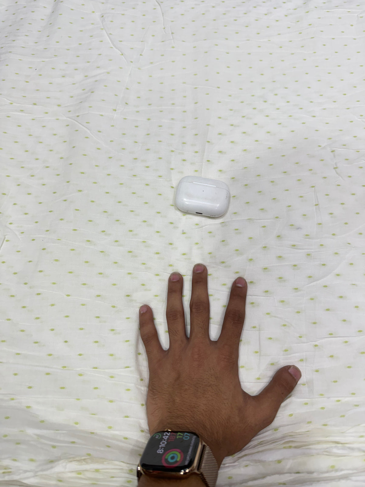 Buy Cambric White Yellow Buta Dot Print Fabric