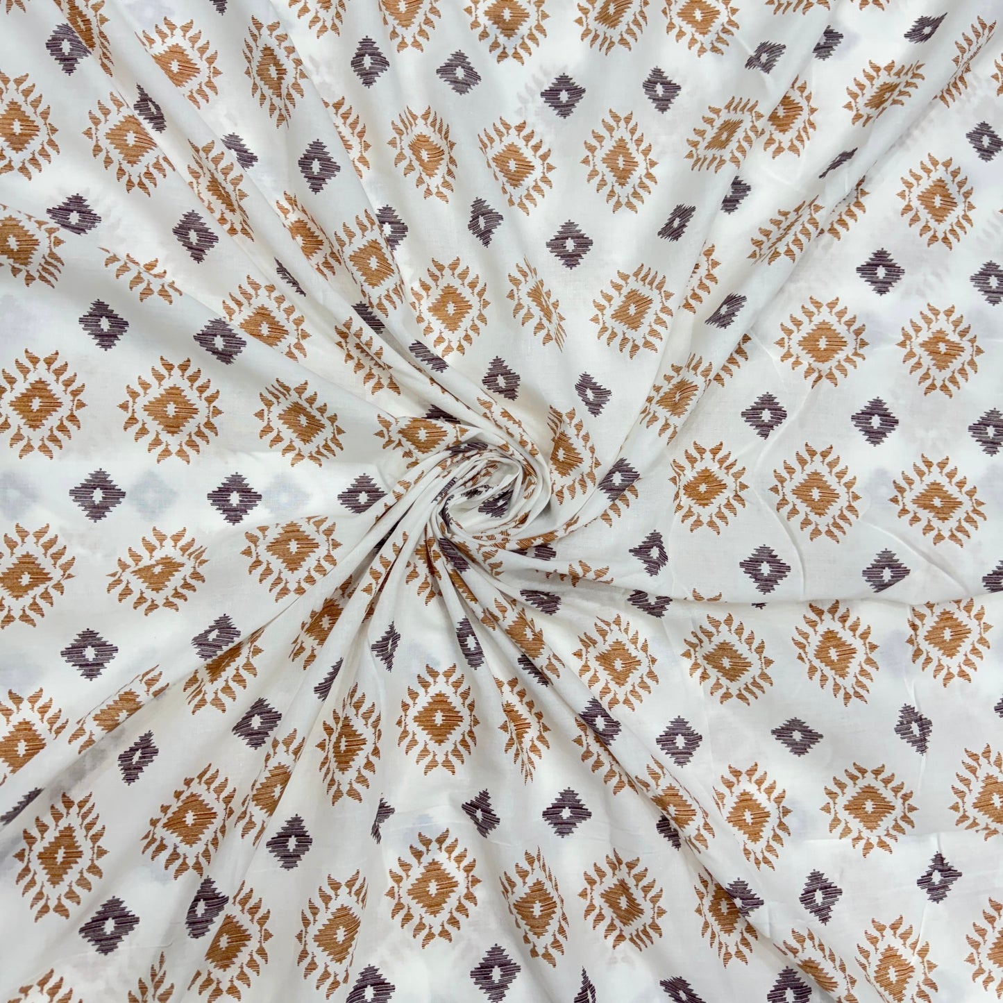 Buy Fine Premium Mul Cotton Nude Diamond Block Fabric - MAF 
