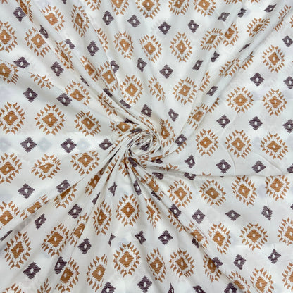 Buy Fine Premium Mul Cotton Nude Diamond Block Fabric - MAF 