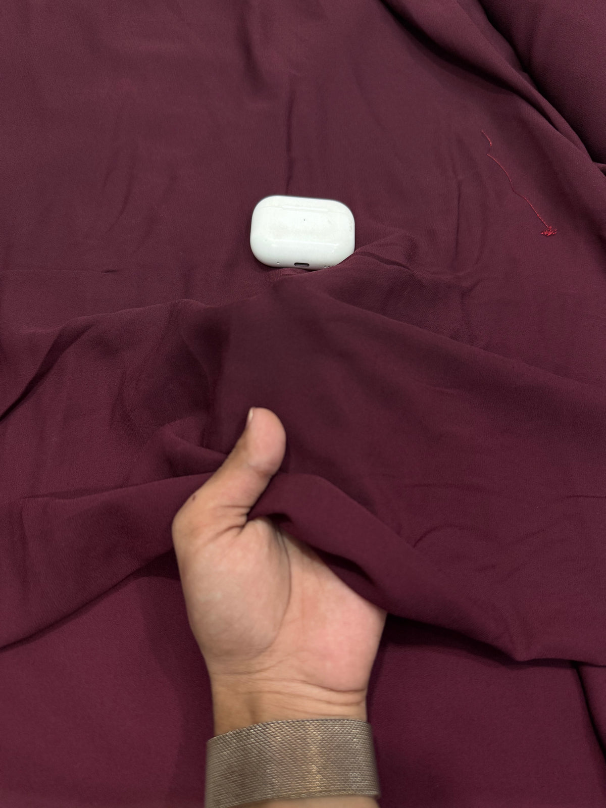 Buy Premium Georgette Solid Burgundy Maroon Fabric