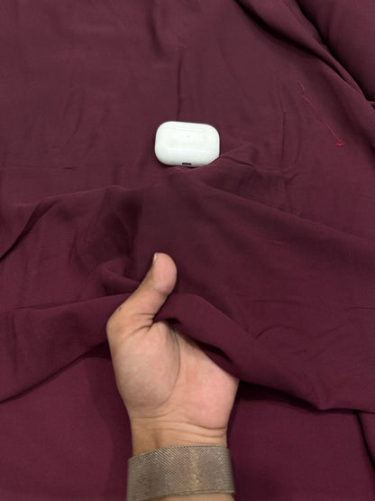 Buy Premium Georgette Solid Burgundy Maroon Fabric
