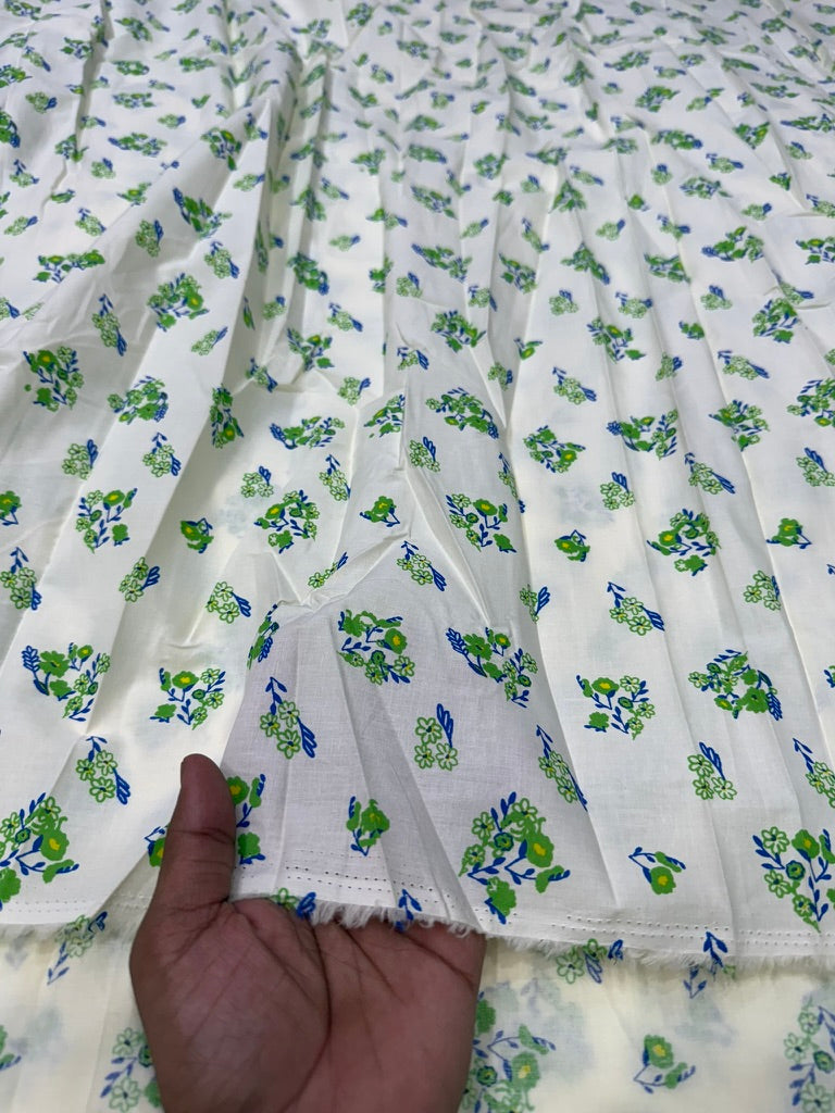 Buy Cotton Poplin Summer Baby Drawn Floral Printed Fabric