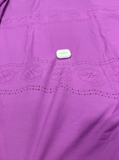 Buy Premium Cotton Cambric Schiffli Mauve Daisy Fabric