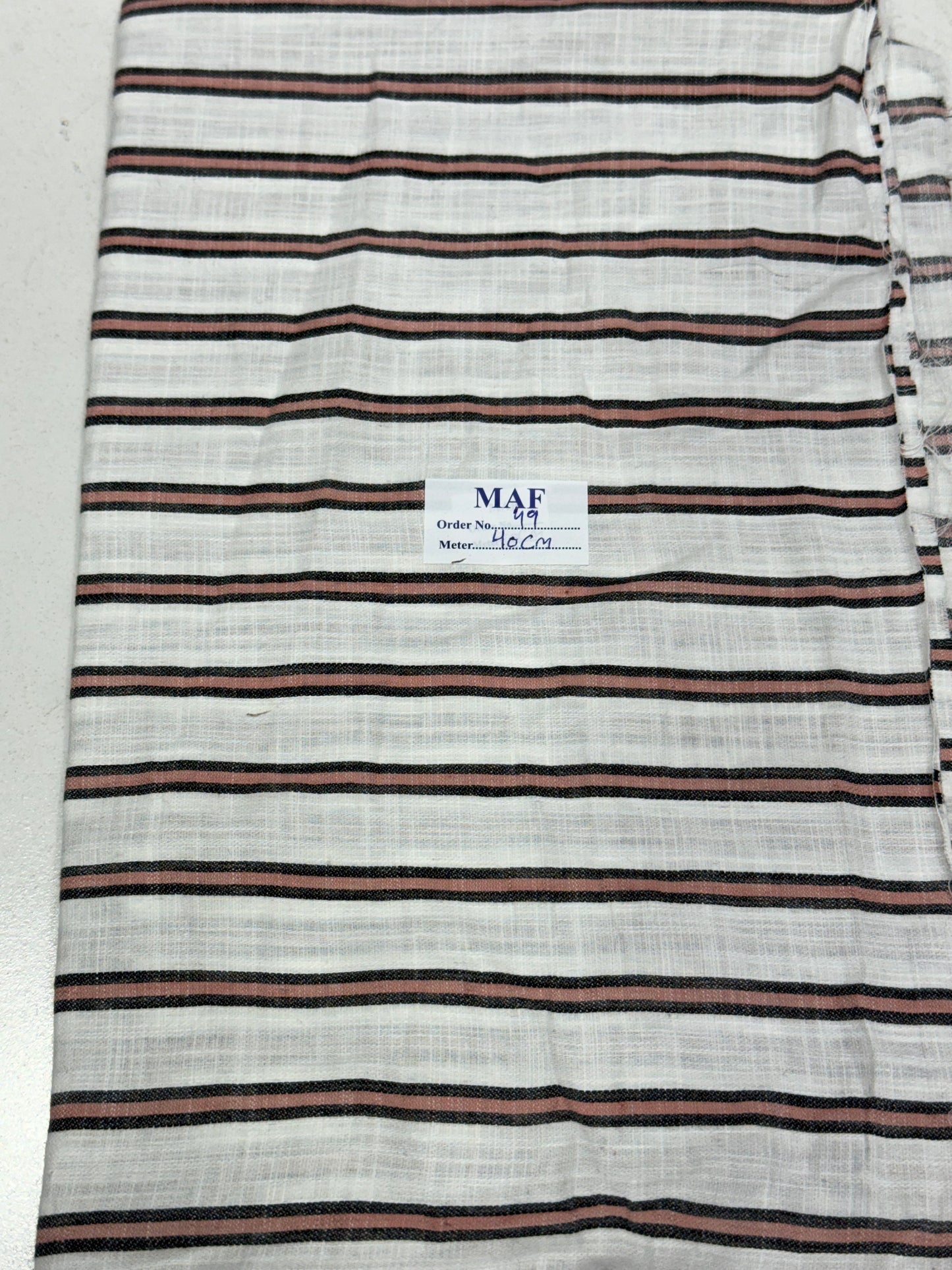 Buy Cutpiece Cotton Yarn Dyed Brown Black Stripe 40 Centimeter