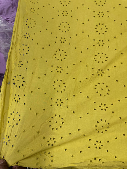 Buy Cotton Hakoba Pista Green Circle Join Embroidery - MAF 