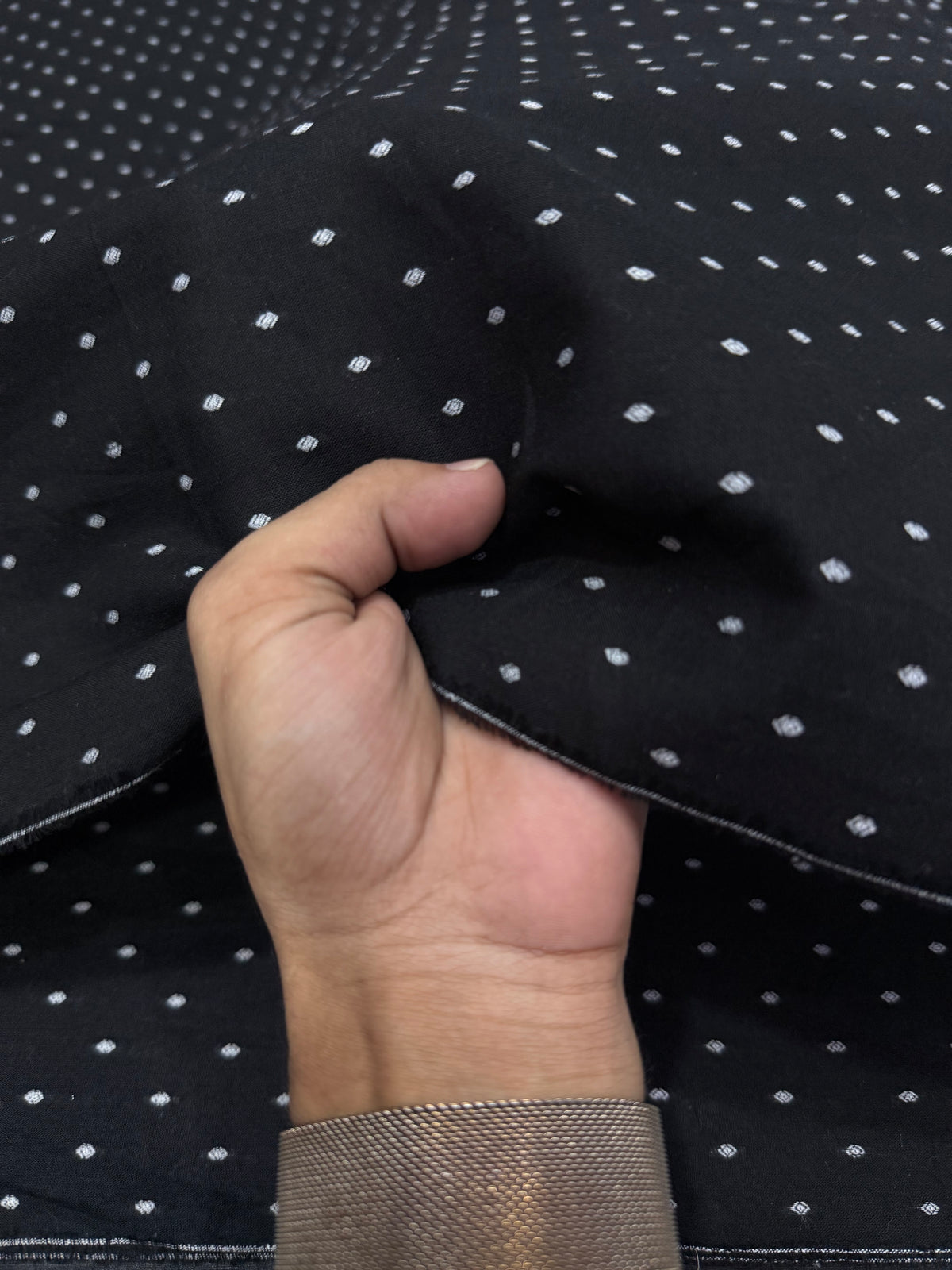 Buy Premium Cambric Black Buta Dot Fabric