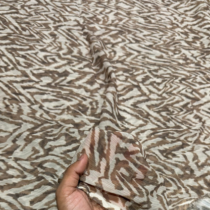 Buy Viscose Chiffon Nude Lead Printed Fabric - MAF 