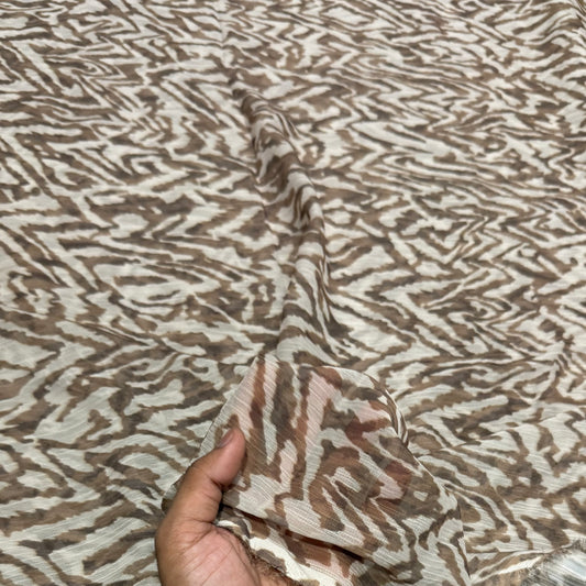 Buy Viscose Chiffon Nude Lead Printed Fabric - MAF 