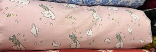 Buy Premium Cotton Sleepy Kids Cartoon Pink Base Printed Fabric