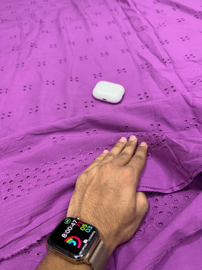 Buy Premium Cotton Cambric Schiffli Purple Confetti Fabric