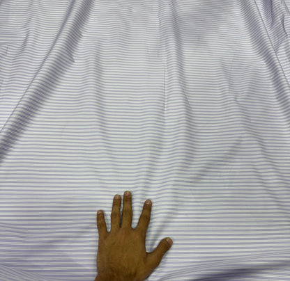 Buy Premium Cotton Poplin Lavender White Stripe Fabric