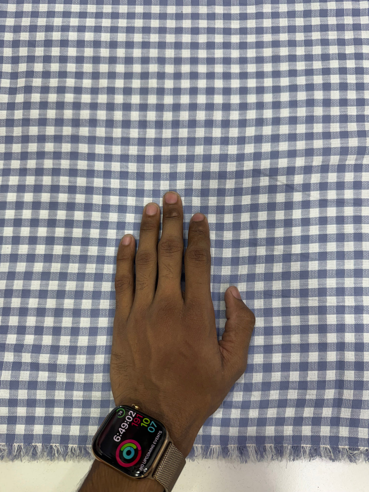 Buy Premium Cotton Yarn-Dyed Sky Blue Gingham Check Fabric