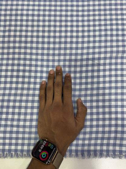 Buy Premium Cotton Yarn-Dyed Sky Blue Gingham Check Fabric