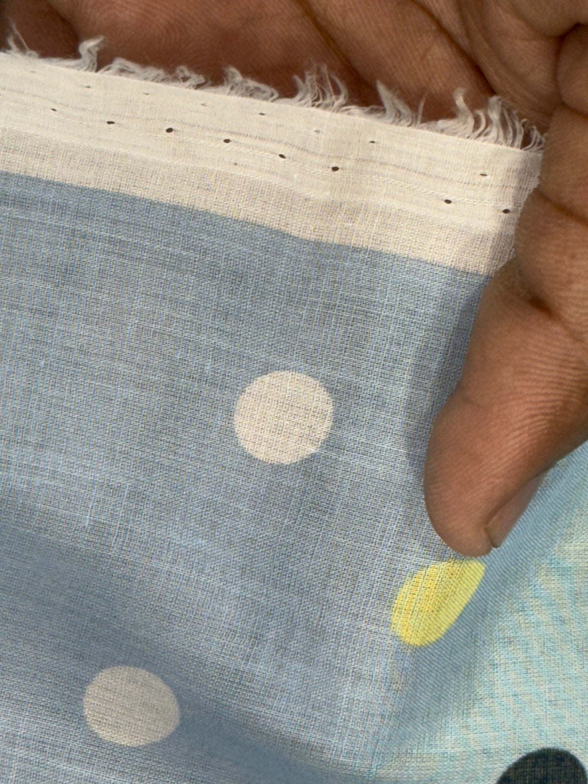 Buy Premium Mul Cotton Blue Polka & Print Combo Panel 80CM