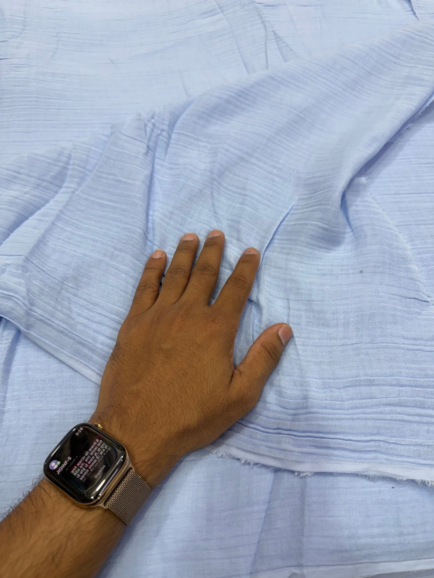 Buy Soft Cotton Double Cloth Solid Powder Blue Fabric