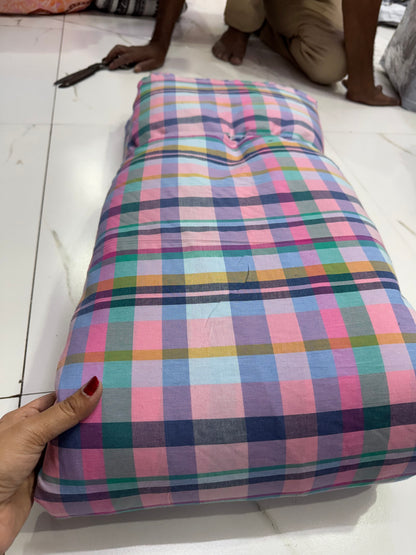 Buy Cotton Yarn Dyed Pink Mukti Checks Shirting Fabric