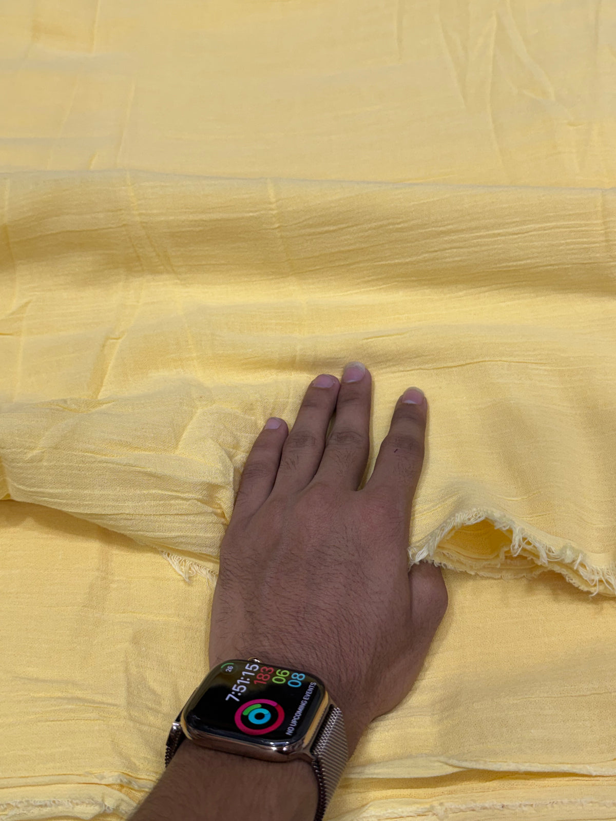Buy Cotton Crepe Baby Yellow Fabric