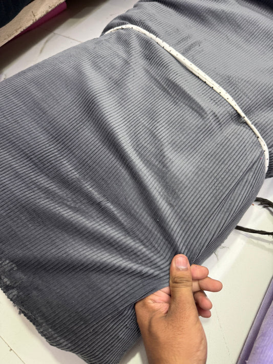 Buy Corduroy Solid Shiny Grey Fabric