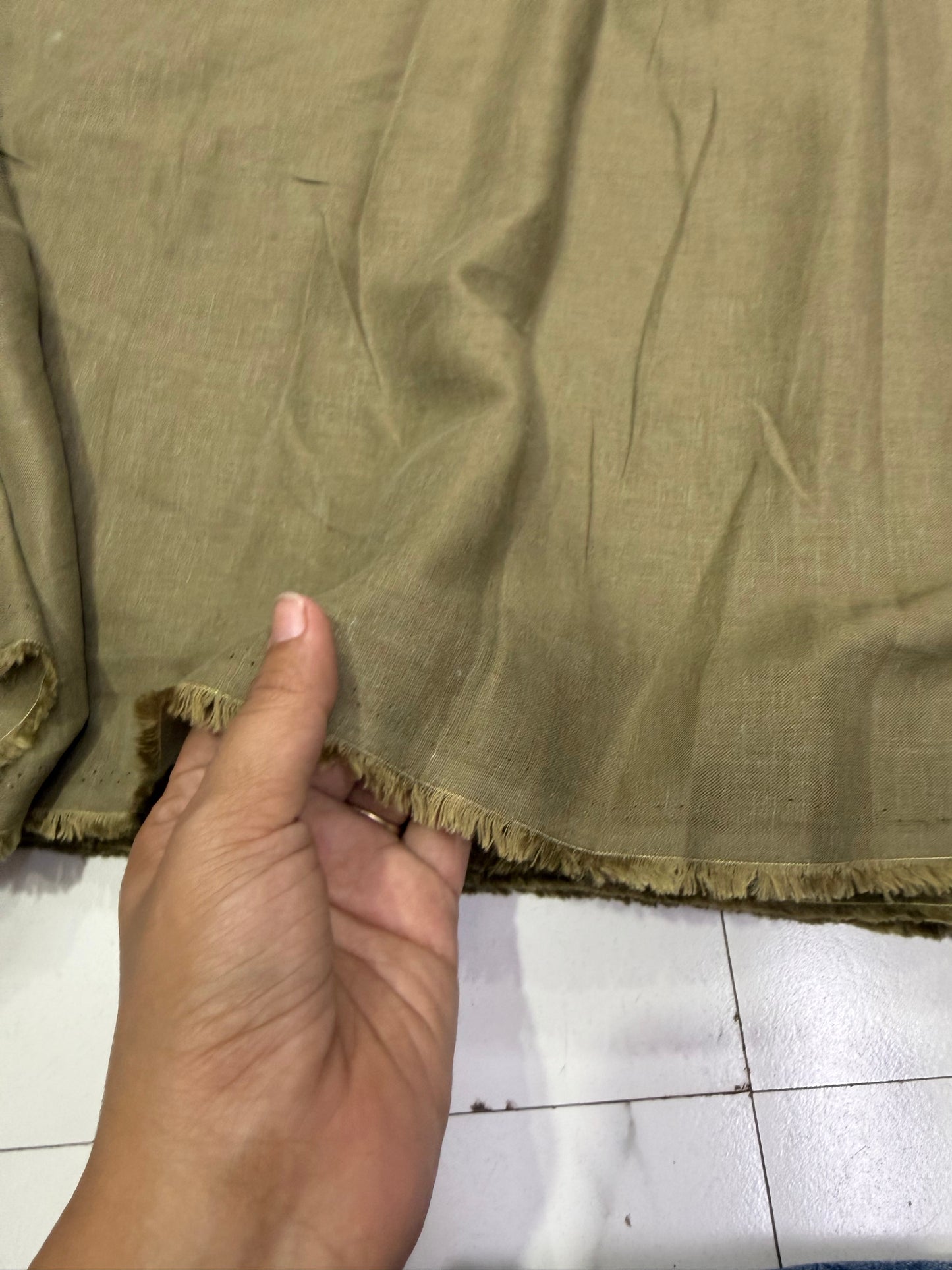 Buy Rare Pure Linen Nori Green Solid Fabric