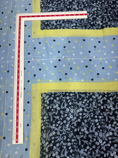 Buy Premium Mul Cotton Blue Polka & Print Combo Panel 80CM
